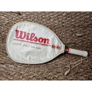 New Vintage Wilson Staff Pro Mid Plus High Beam Series Red White Racket & Case